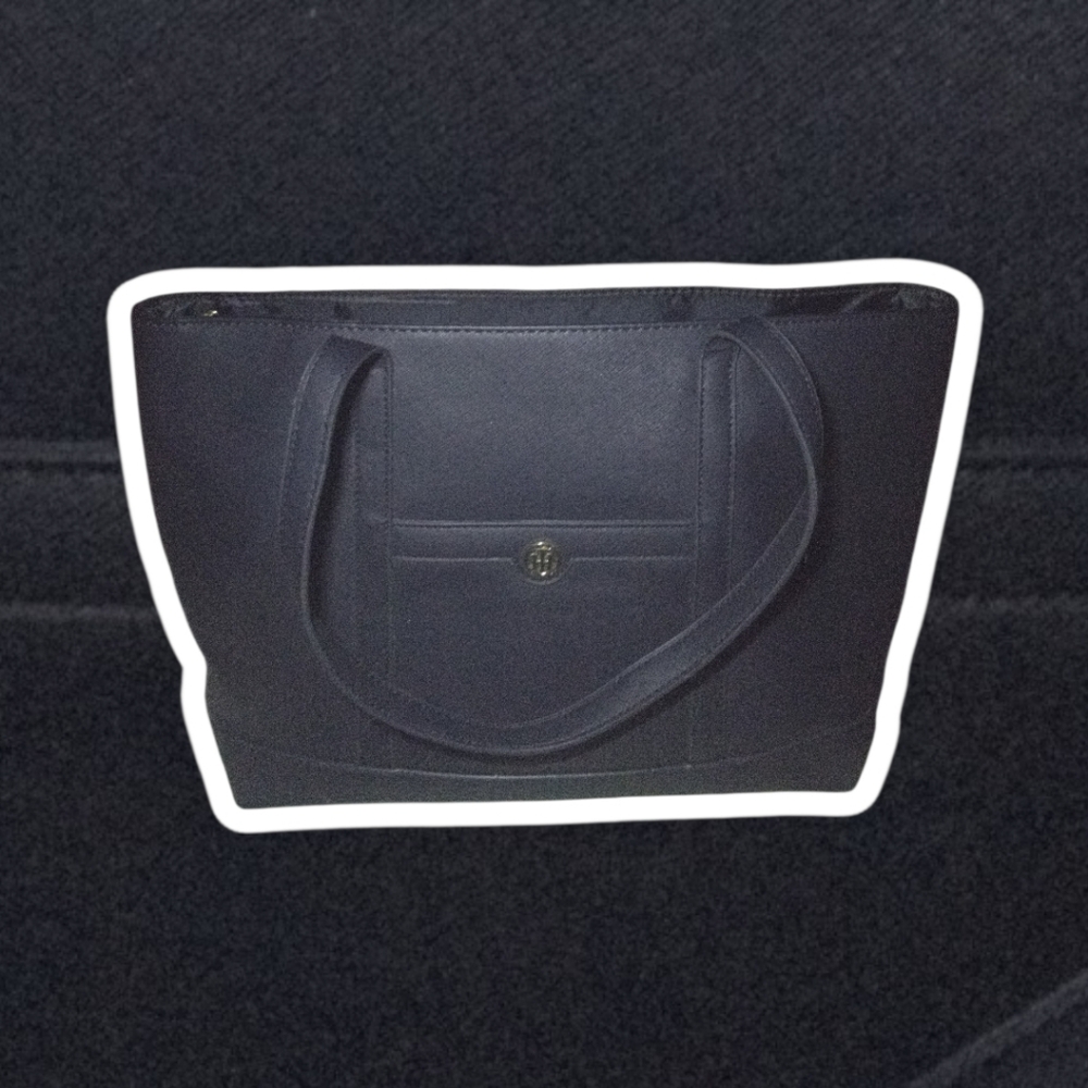 (NWOT) Tommy Hilfiger® Greta II Faux Saffiano Leather (PVC) Tote Bag - Navy
